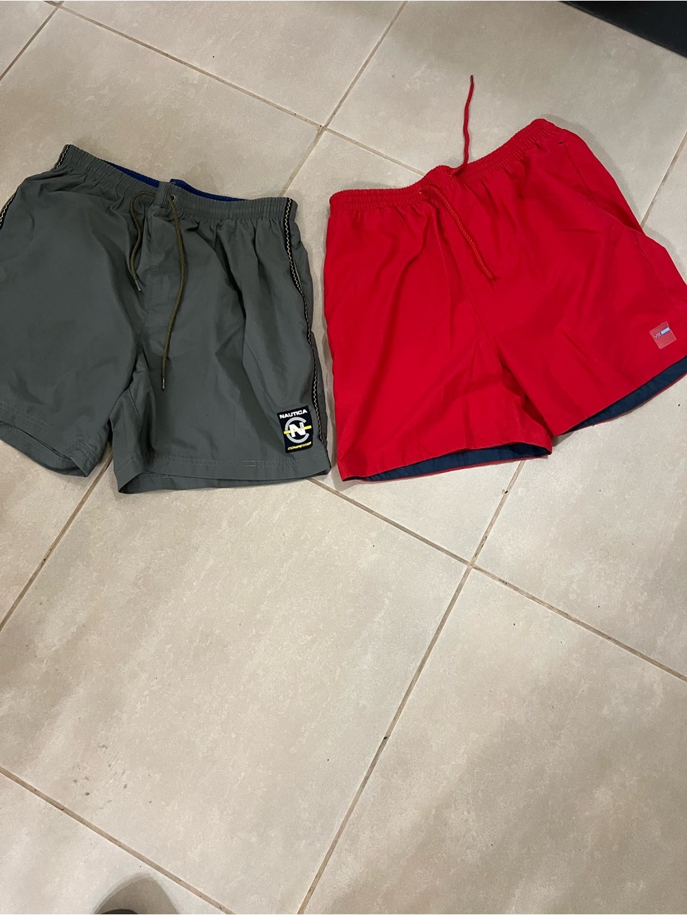 2🩳X15 Men’s Swim Trunks - Red & Gray Performance Shorts
